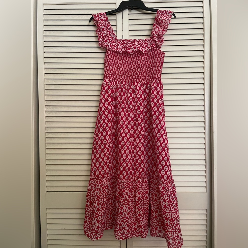 Red & white women’s maxi dress